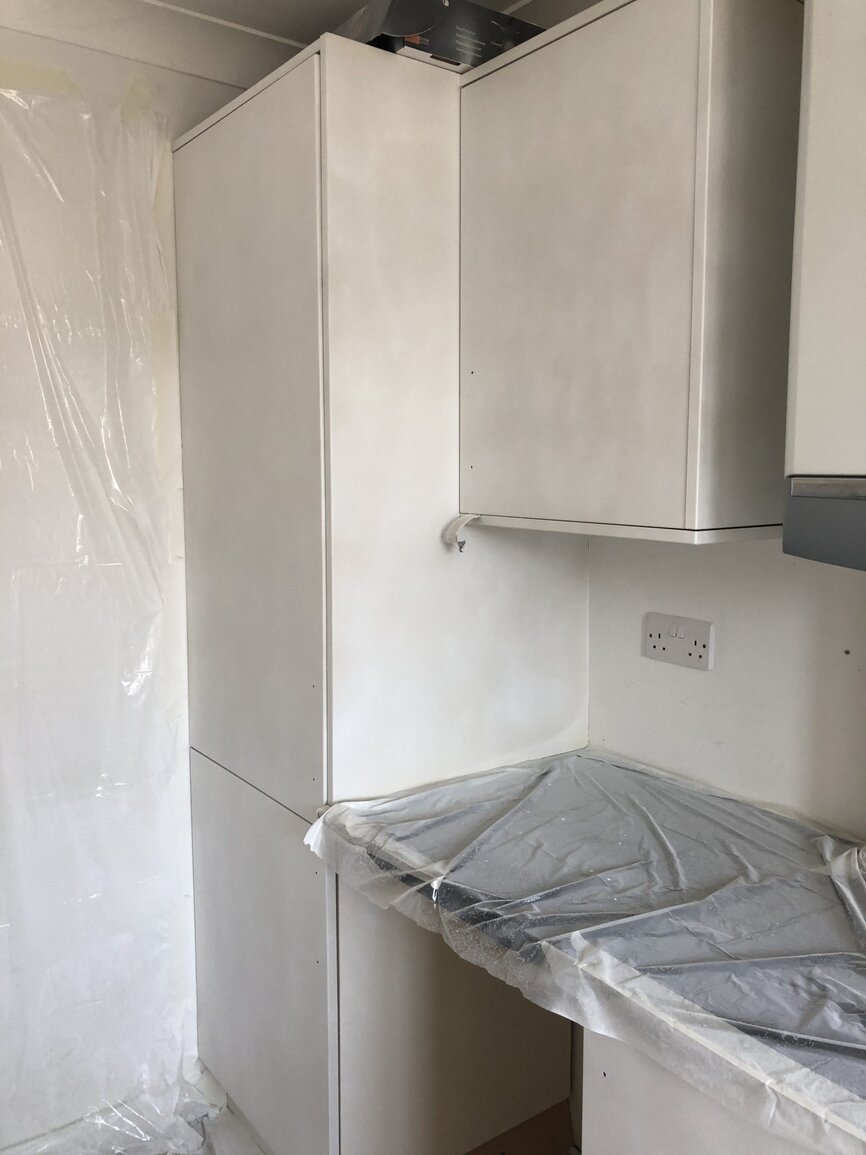 Painting gloss sale kitchen cabinets